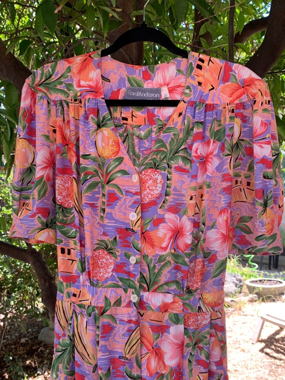 Vintage Carol Anderson Tropical Print Jumpsuit